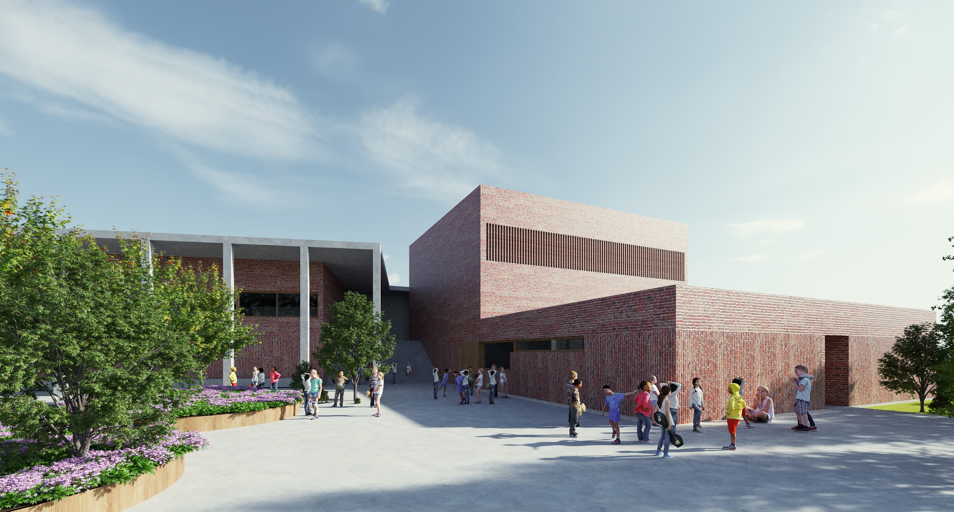 Vista del polideportivo