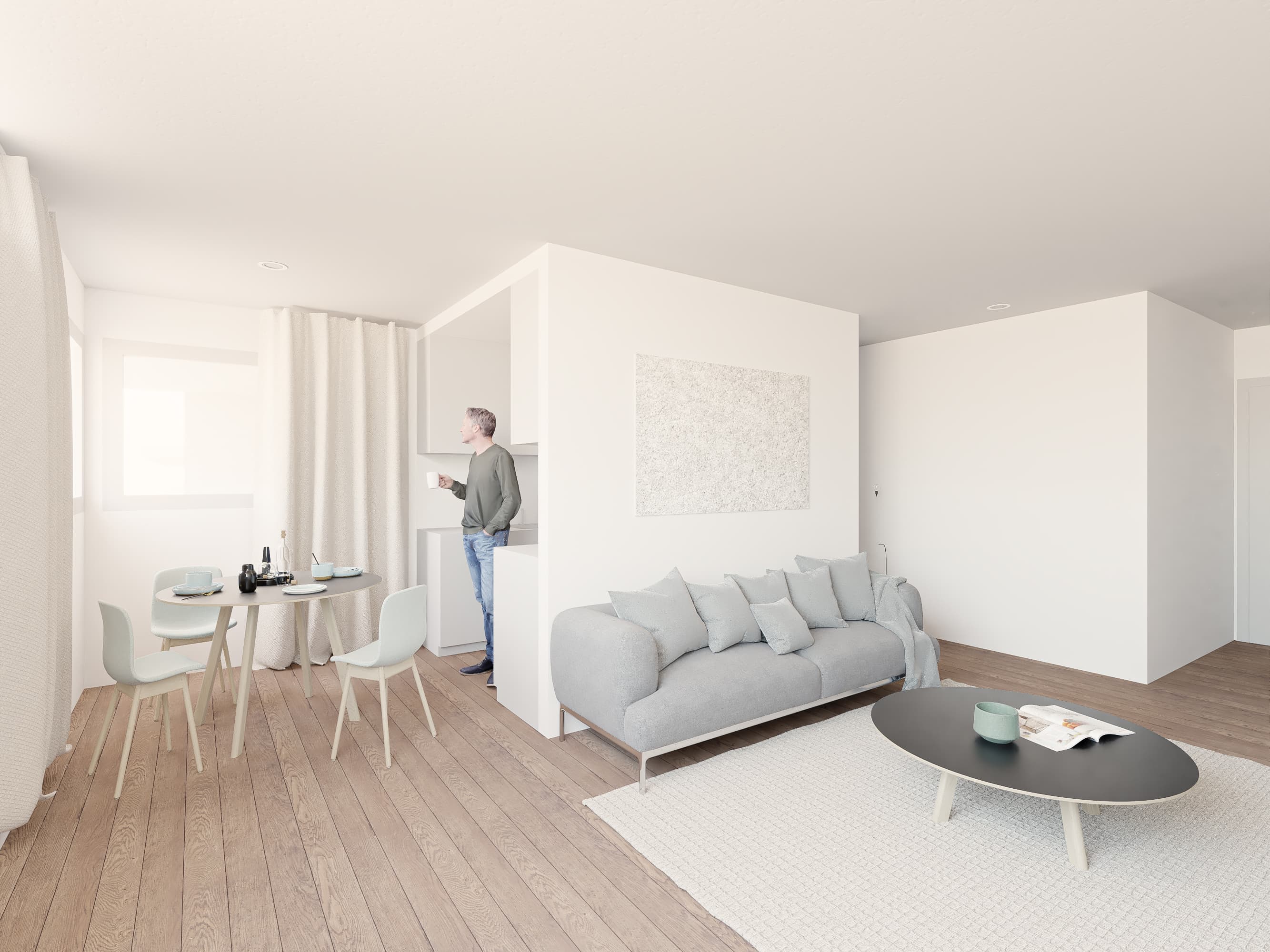 Vista interior vivienda tipo
