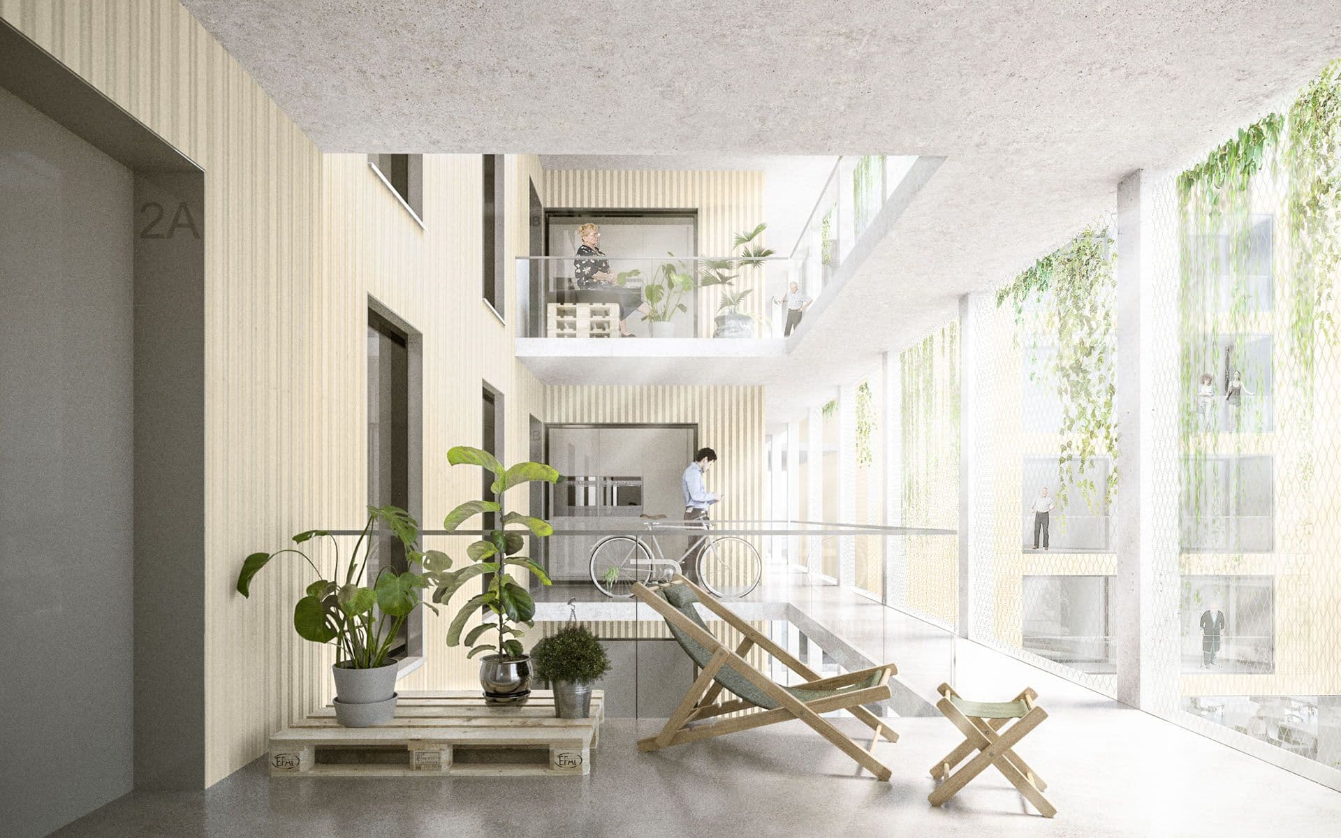 Acceso a vivienda + espacio exterior